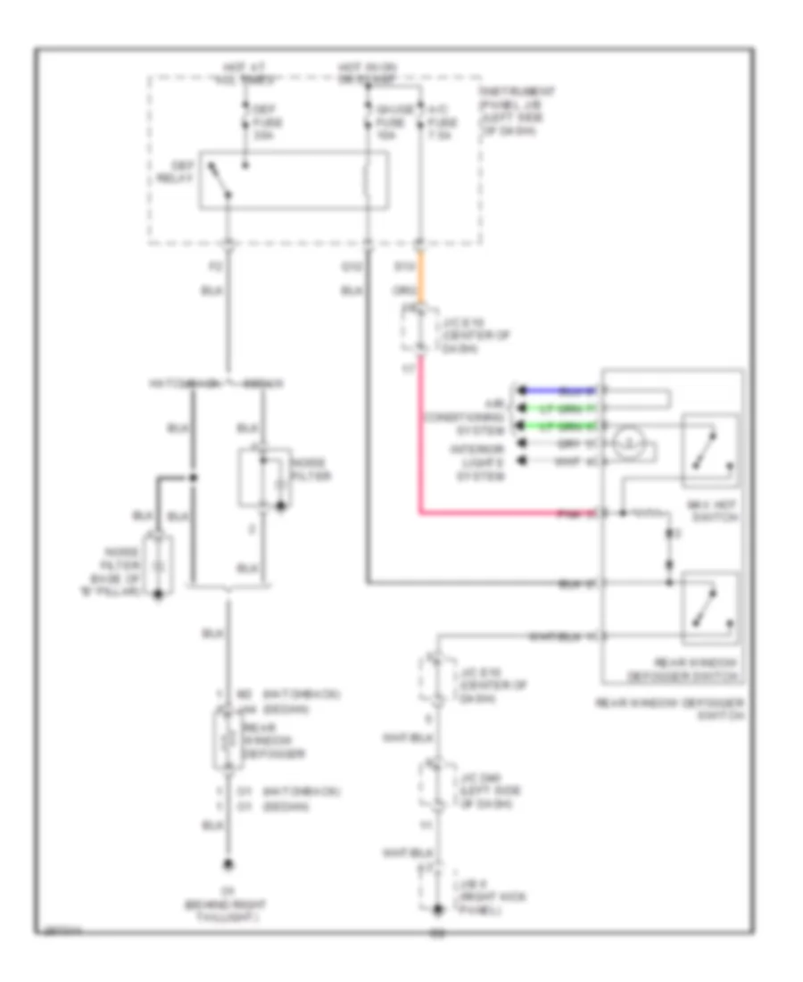 Defoggers Wiring Diagram for Toyota Yaris 2008