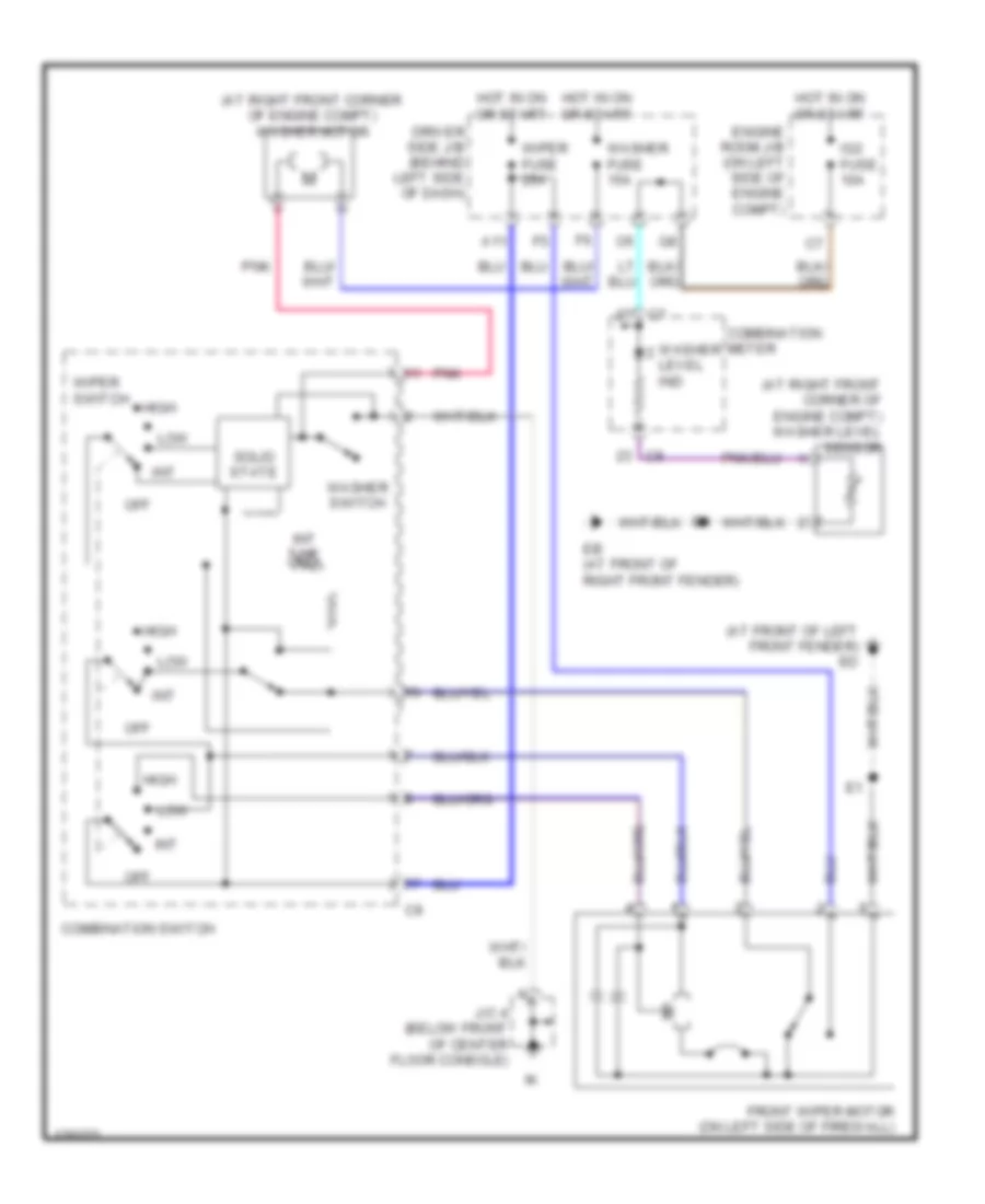 Wiper Washer Wiring Diagram for Toyota Camry LE 2003