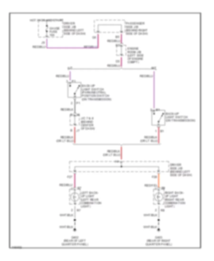 Back up Lamps Wiring Diagram for Toyota RAV4 EV 2001