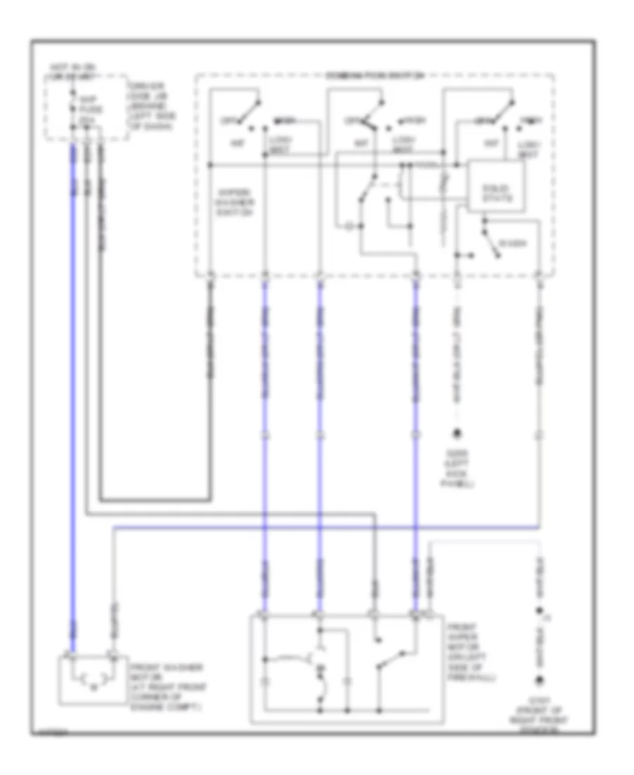 Front Wiper Washer Wiring Diagram for Toyota RAV4 EV 2001