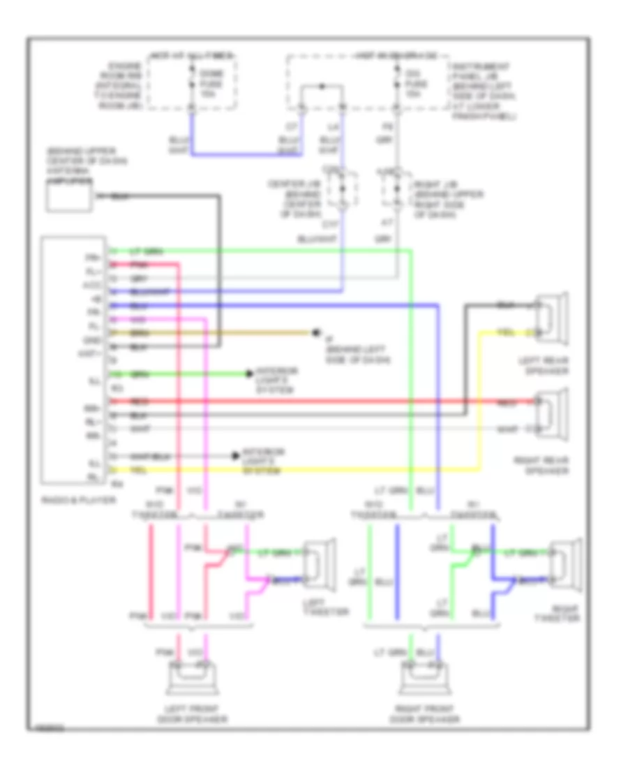 Radio Wiring Diagram without Amplifier for Toyota Corolla S 2005