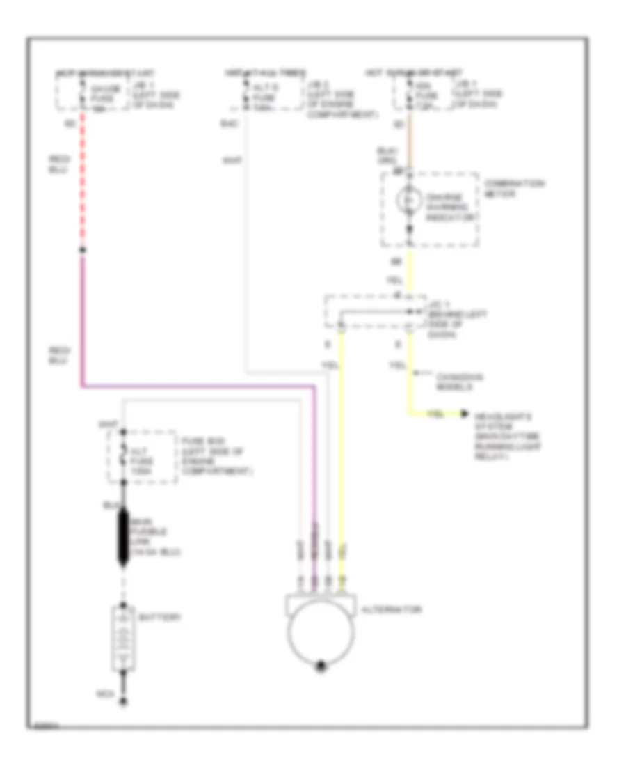 Charging Wiring Diagram for Toyota Camry LE 1992