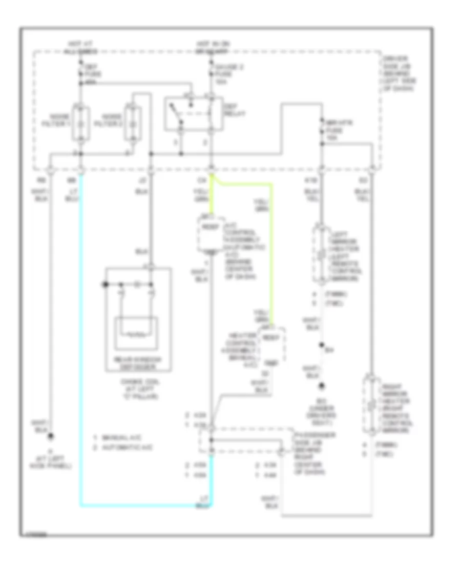 Defoggers Wiring Diagram for Toyota Camry SE 2003