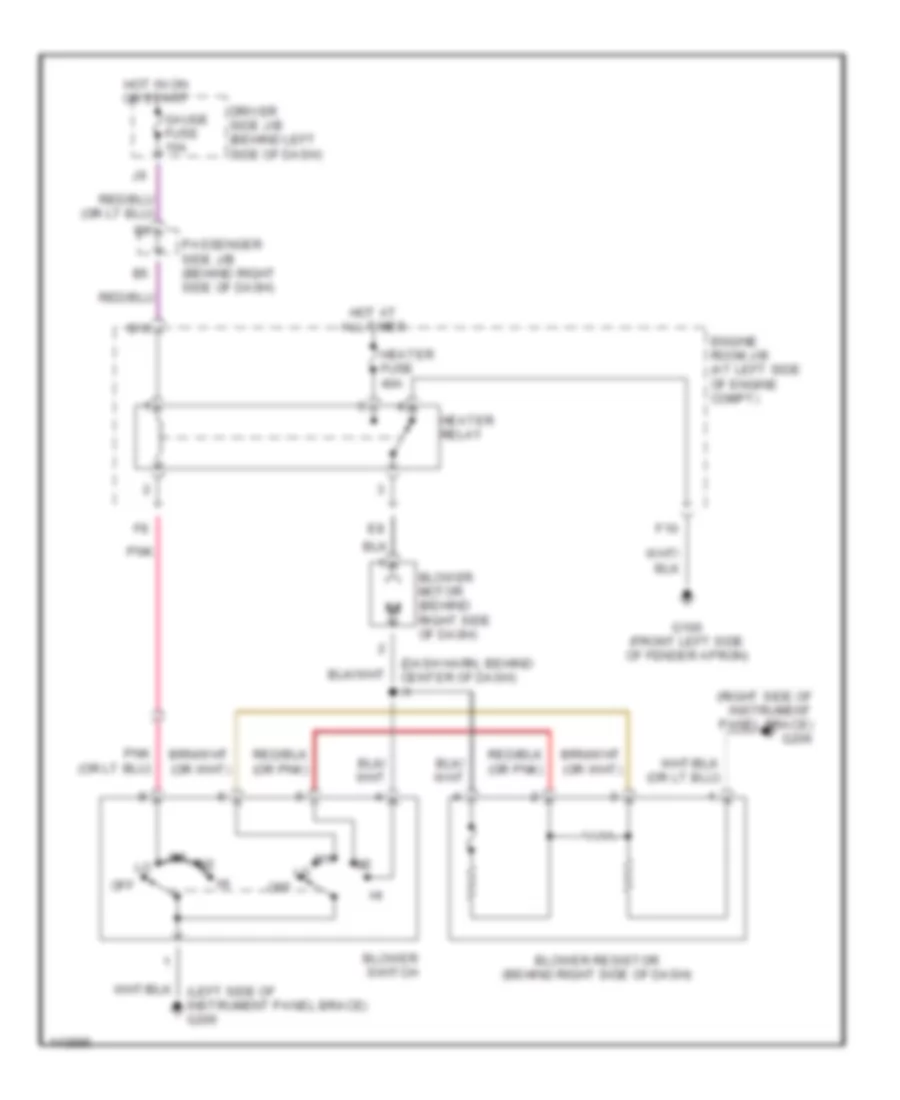Heater Wiring Diagram for Toyota RAV4 L 2001