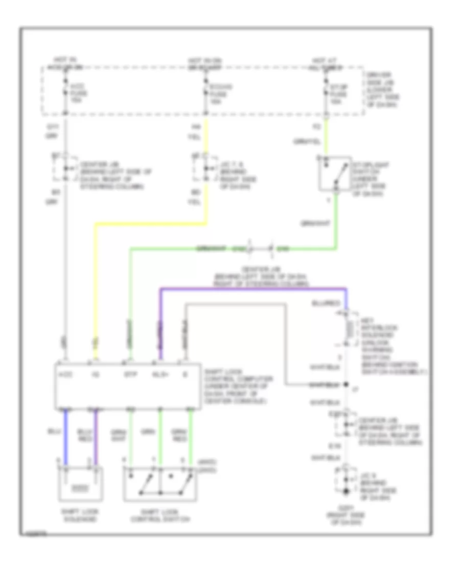 Shift Interlock Wiring Diagram for Toyota 4Runner Limited 1999