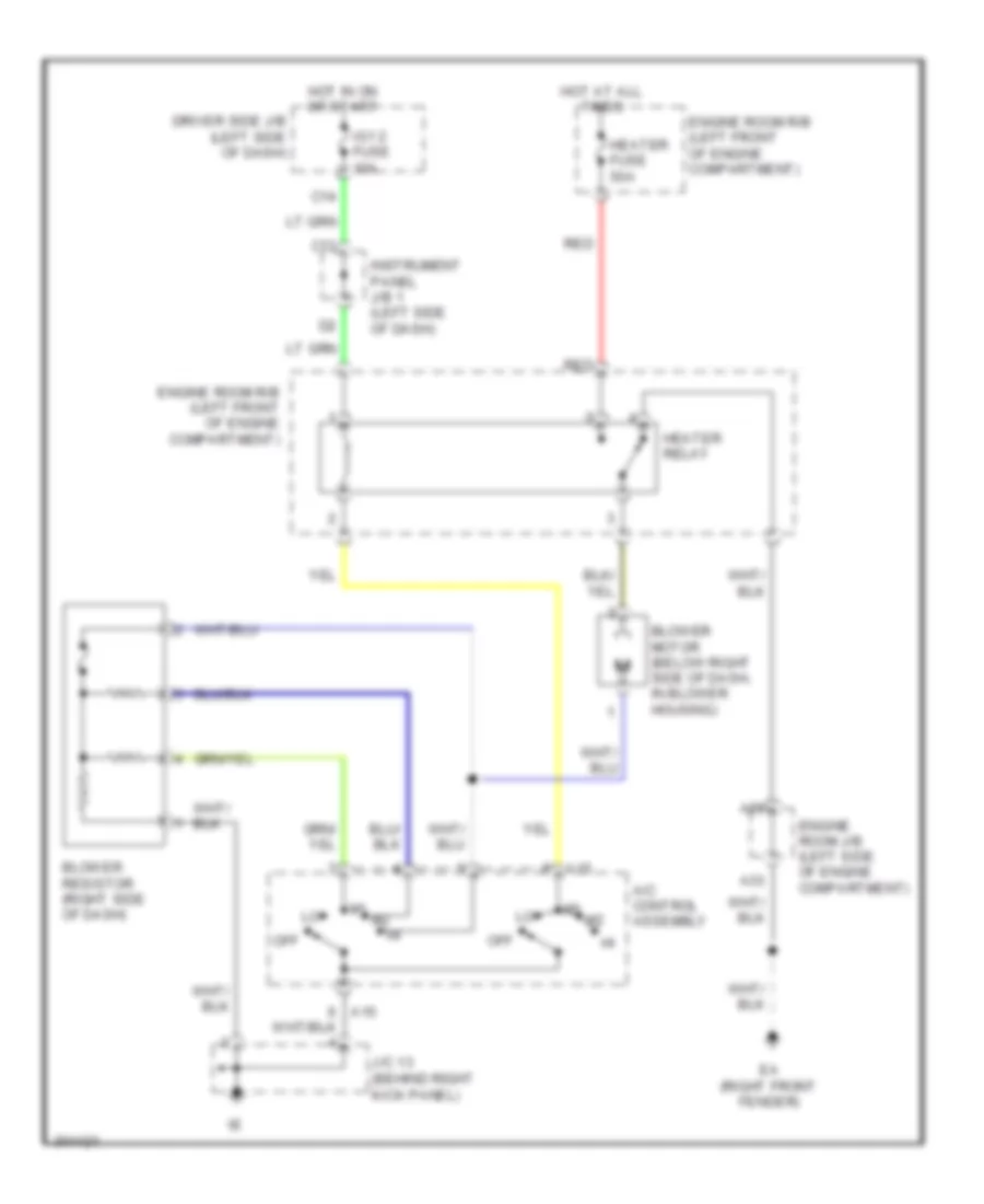 Heater Wiring Diagram for Toyota Tacoma X-Runner 2009