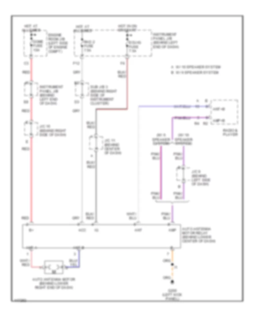 Power Antenna Wiring Diagram for Toyota Sequoia Limited 2001