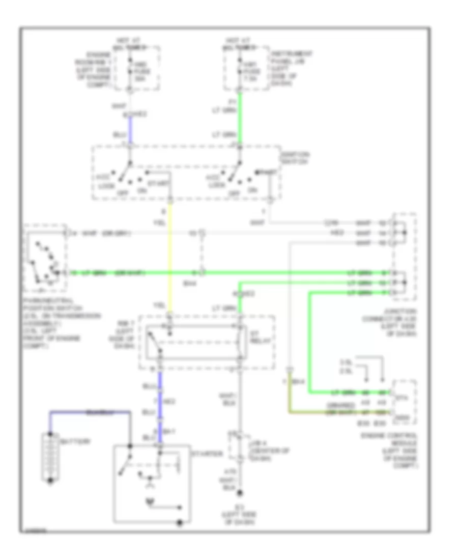 Starting Wiring Diagram, without Smart Key System for Toyota RAV4 Sport 2011