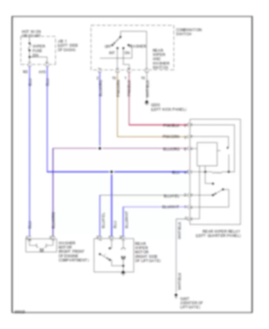 Rear WiperWasher Wiring Diagram for Toyota Camry XLE 1992