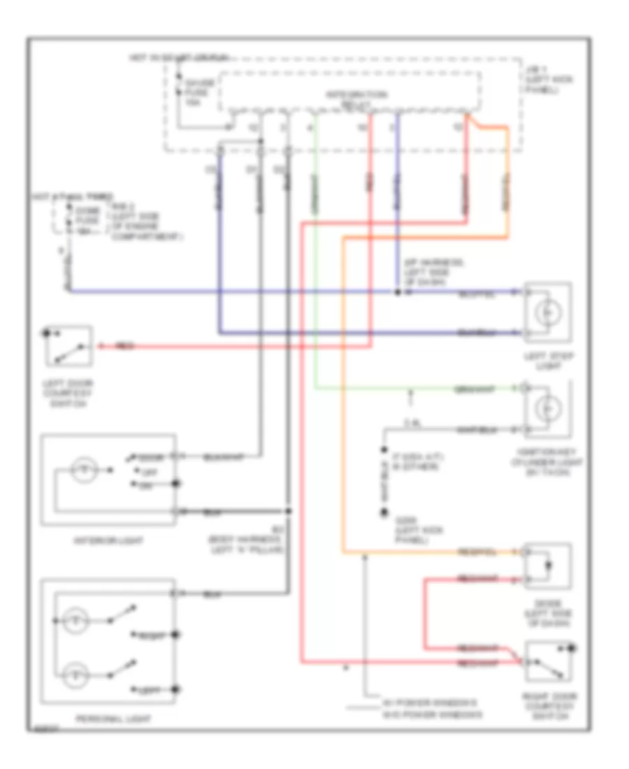 Courtesy Lamps Wiring Diagram for Toyota T100 DX 1995