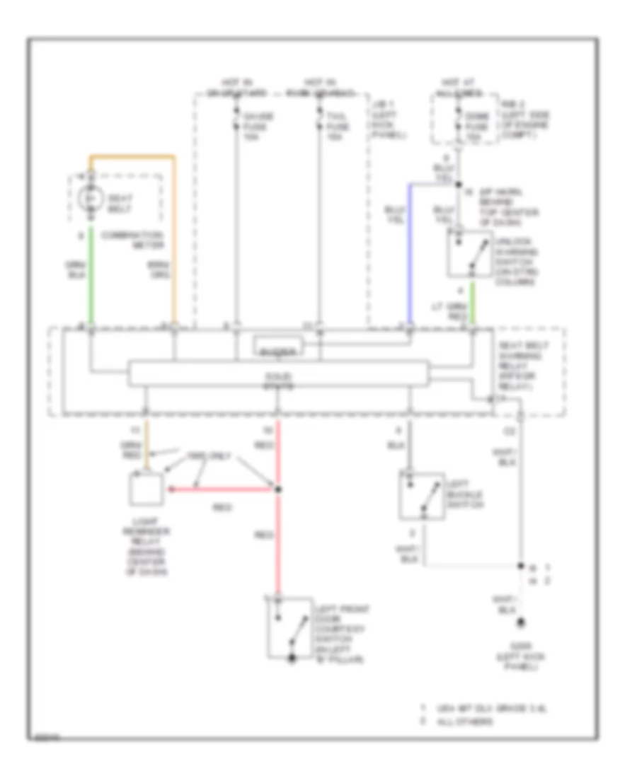 Warning System Wiring Diagrams for Toyota T100 DX 1995