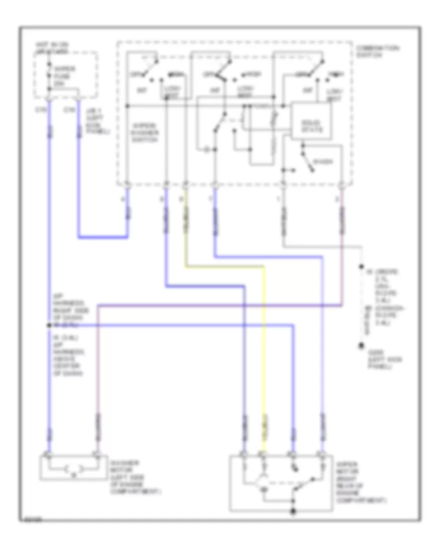 Wiper Washer Wiring Diagram for Toyota T100 DX 1995