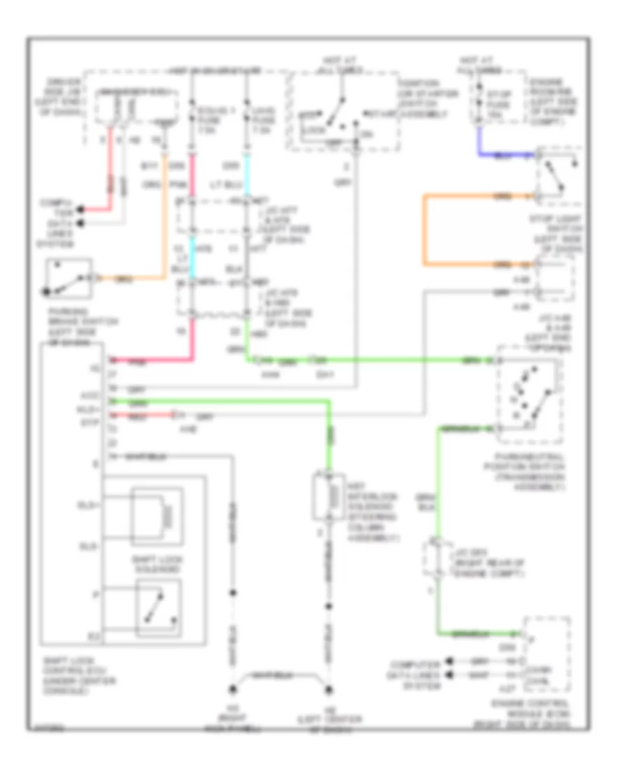 Shift Interlock Wiring Diagram for Toyota Sequoia Limited 2011