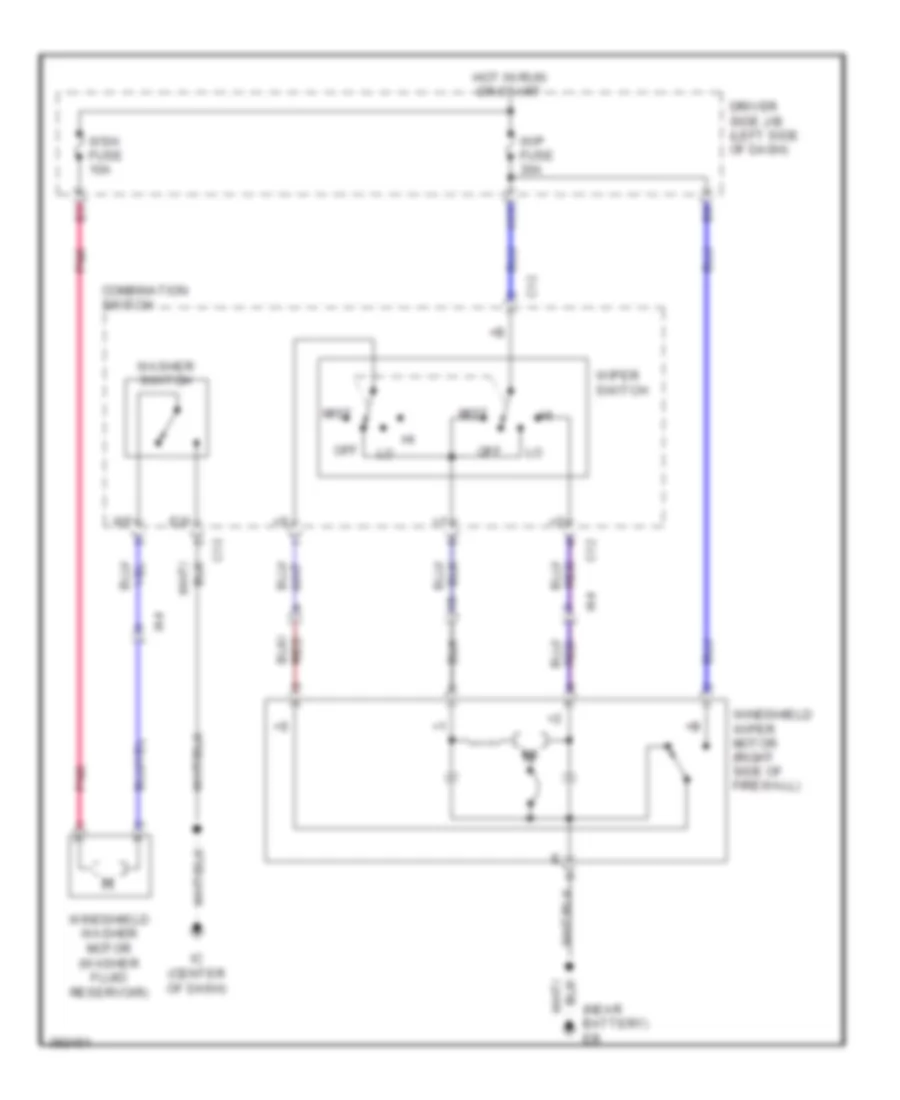Электросхема стеклоочистителя, дворников и омывателя С 2 скоростями для Toyota Tacoma 2013