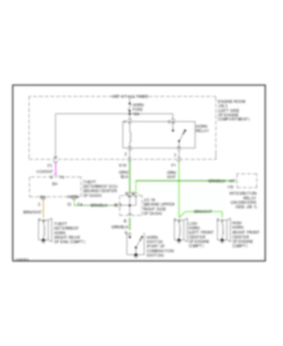 Horn Wiring Diagram for Toyota Sienna CE 2001