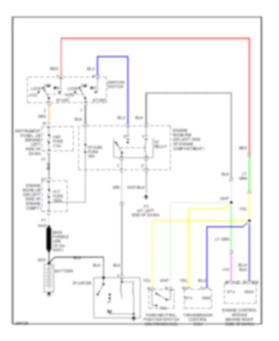 Starting Wiring Diagram, without Smart Key System for Toyota Avalon Limited 2009