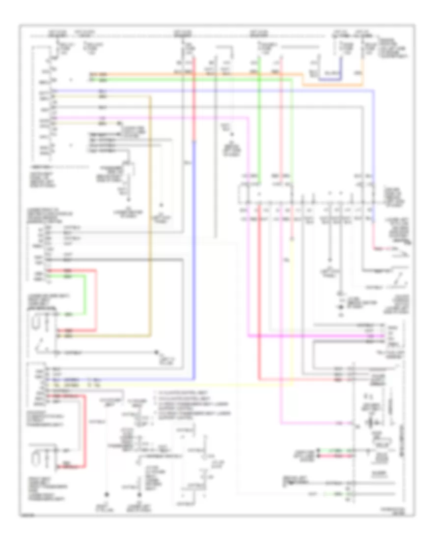 Key Reminder  Seat Belt Warning Wiring Diagram for Toyota Avalon Limited 2009