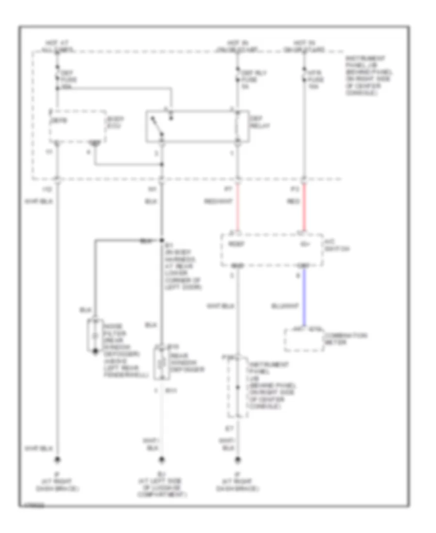 Defoggers Wiring Diagram for Toyota Celica GT 2003
