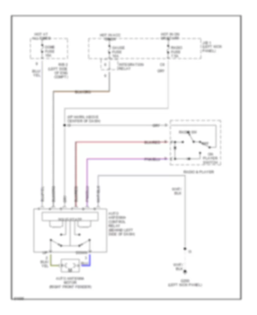 Power Antenna Wiring Diagram for Toyota T100 SR5 1995