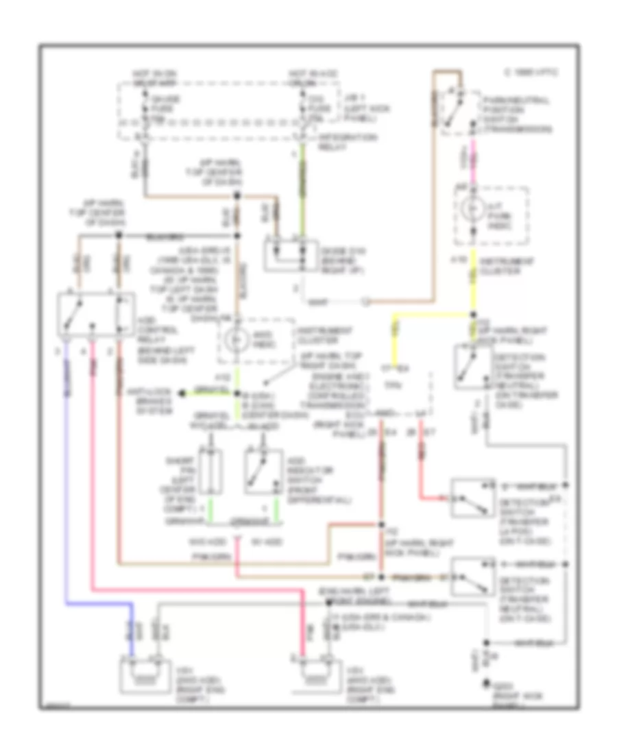 Transfer Case Wiring Diagram, AT for Toyota T100 SR5 1995