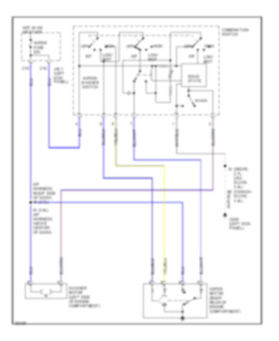 Wiper Washer Wiring Diagram for Toyota T100 SR5 1995