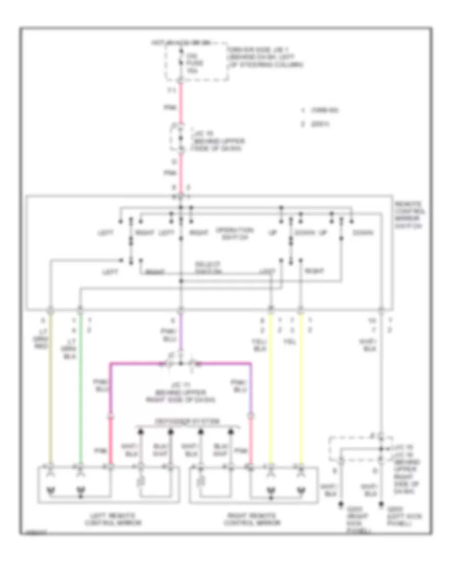 Power Mirror Wiring Diagram for Toyota Sienna LE 2001