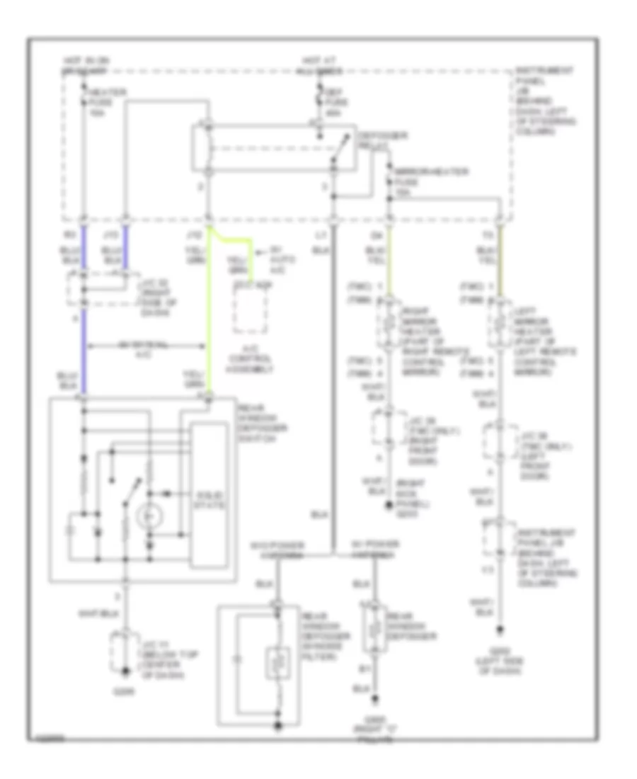 Defogger Wiring Diagram for Toyota Camry CE 1999