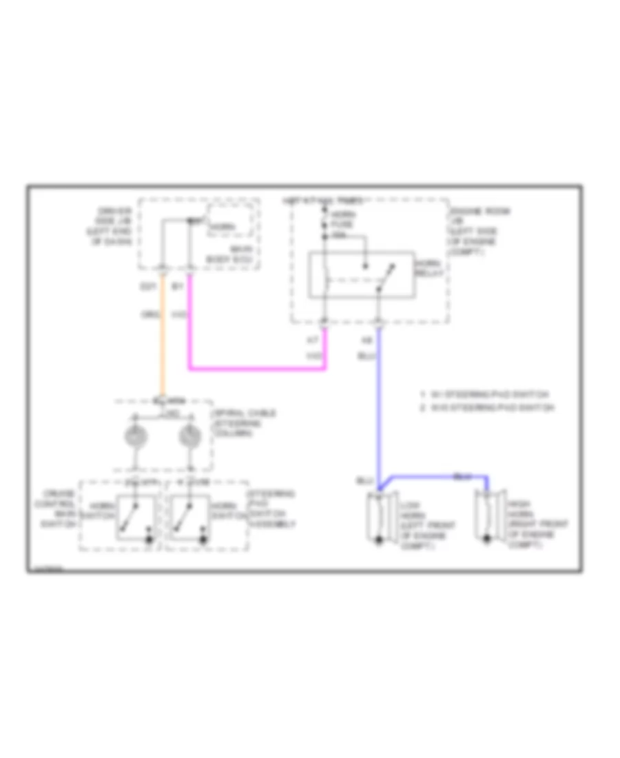 Horn Wiring Diagram for Toyota Sequoia SR5 2011