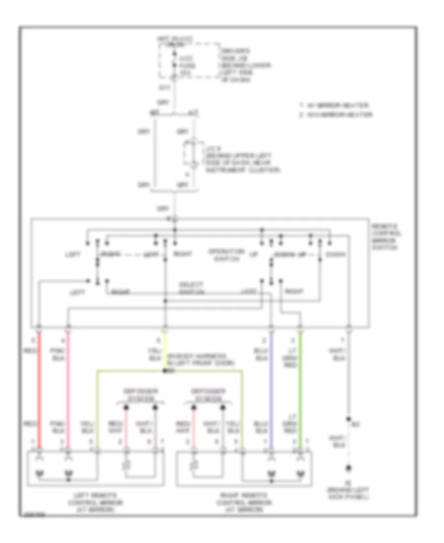 Power Mirrors Wiring Diagram, AccessStandard Cab for Toyota Tundra Limited 2006