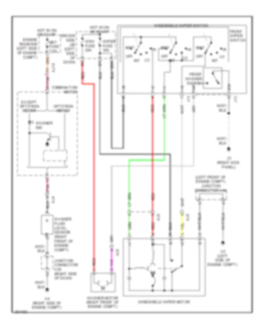 Wiper Washer Wiring Diagram without Intermittent for Toyota Tundra Limited 2013