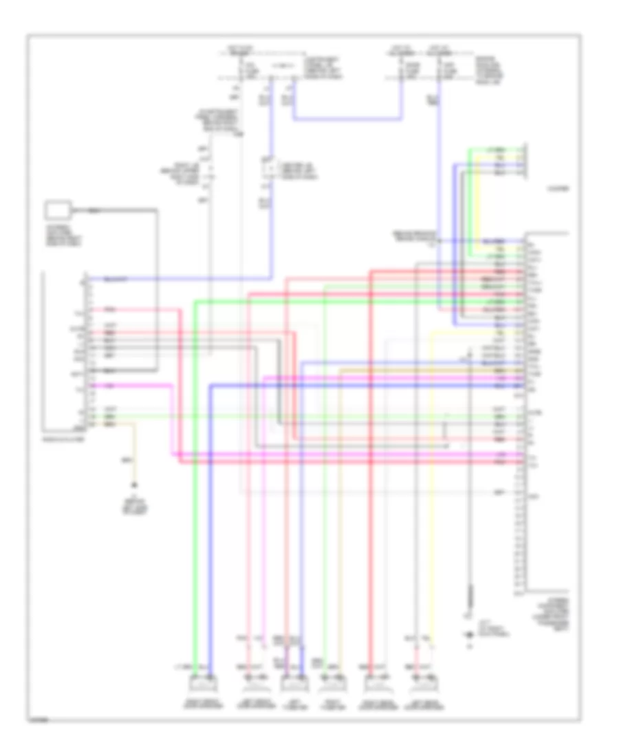 Radio Wiring Diagram, without Navigation with Separate Amplifier for Toyota Matrix 2005