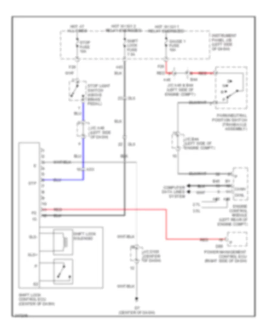 Shift Interlock Wiring Diagram with Smart Key System for Toyota Sienna 2011