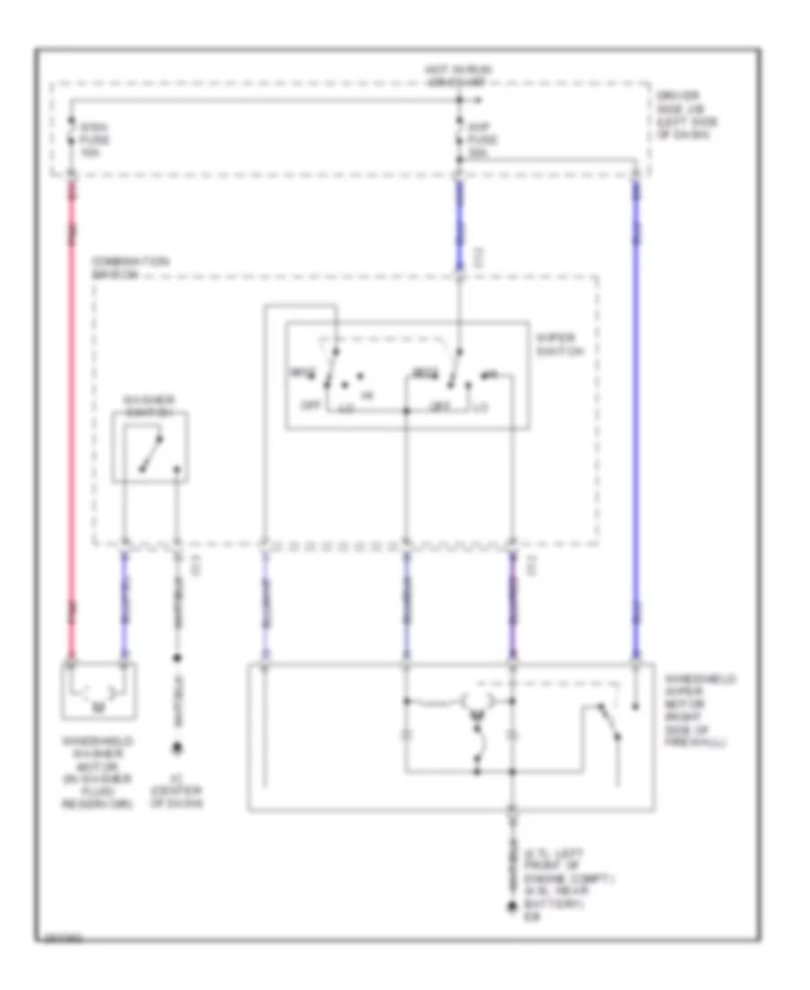 Электросхема стеклоочистителя, дворников и омывателя С 2 скоростями для Toyota Tacoma PreRunner 2007