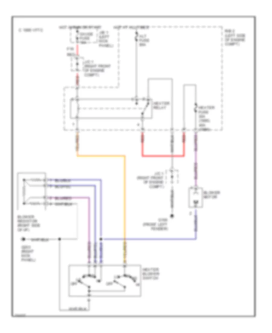 Heater Wiring Diagram for Toyota Tacoma SR5 1995