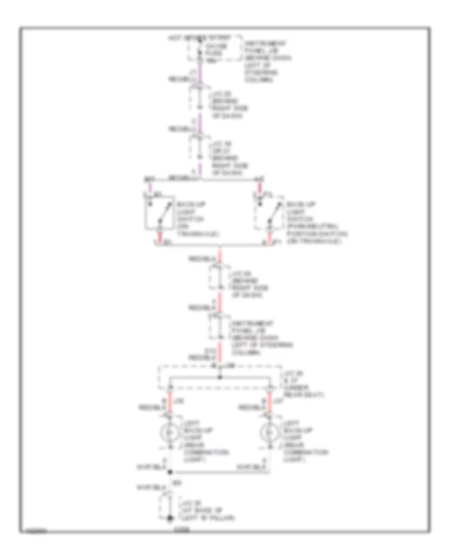 Backup Lamps Wiring Diagram for Toyota Camry Solara SE 1999