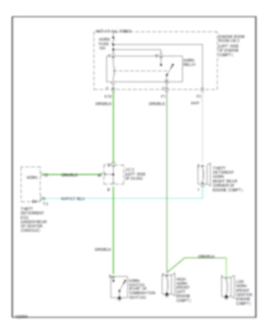 Horn Wiring Diagram for Toyota Camry Solara SE 1999