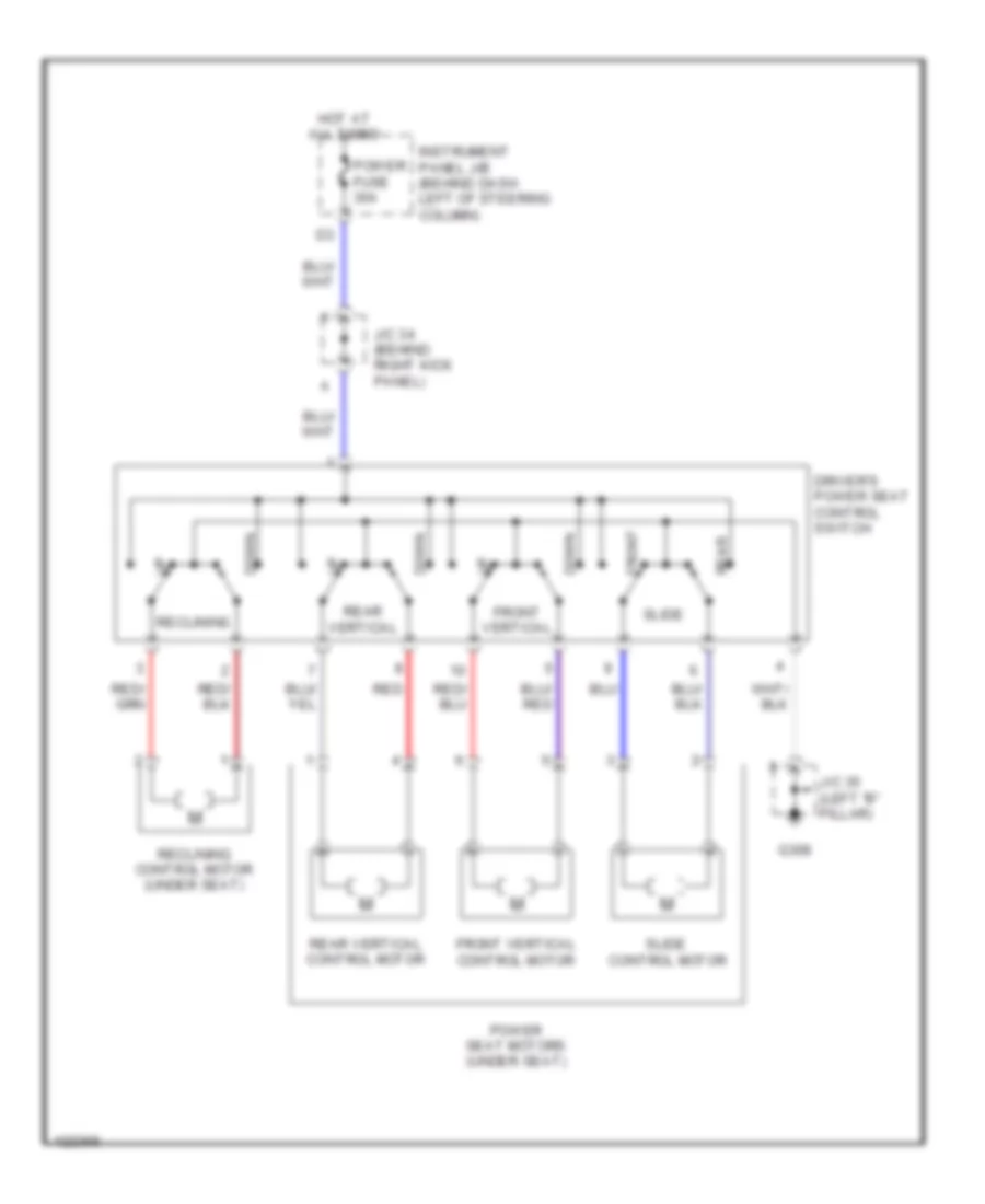 Driver Power Seat Wiring Diagram for Toyota Camry Solara SE 1999