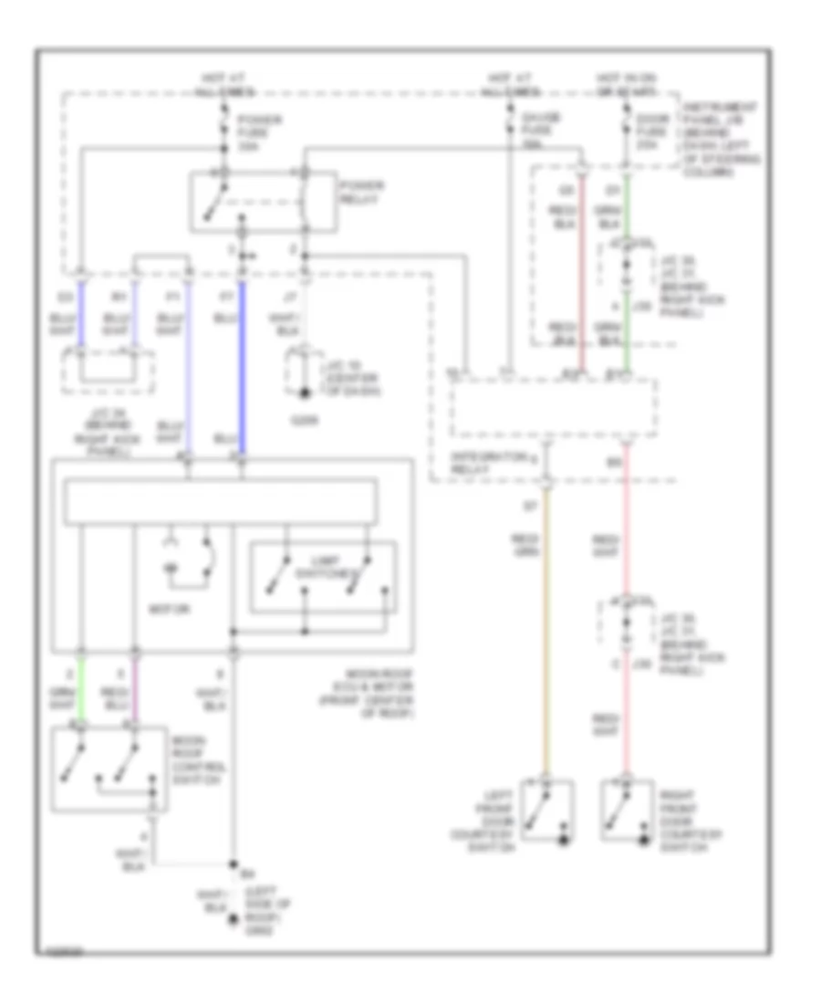 Power TopSunroof Wiring Diagrams for Toyota Camry Solara SE 1999