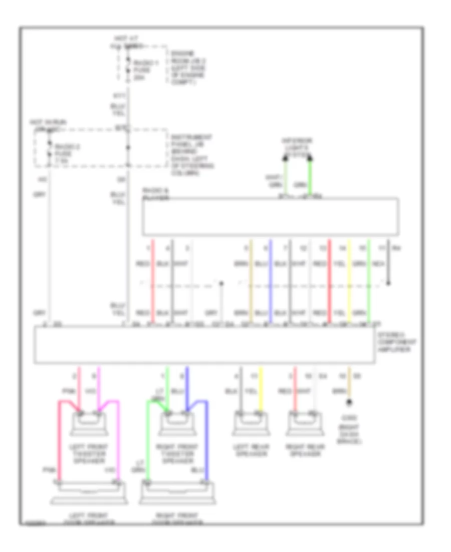 Radio Wiring Diagrams with Amplifier for Toyota Camry Solara SE 1999