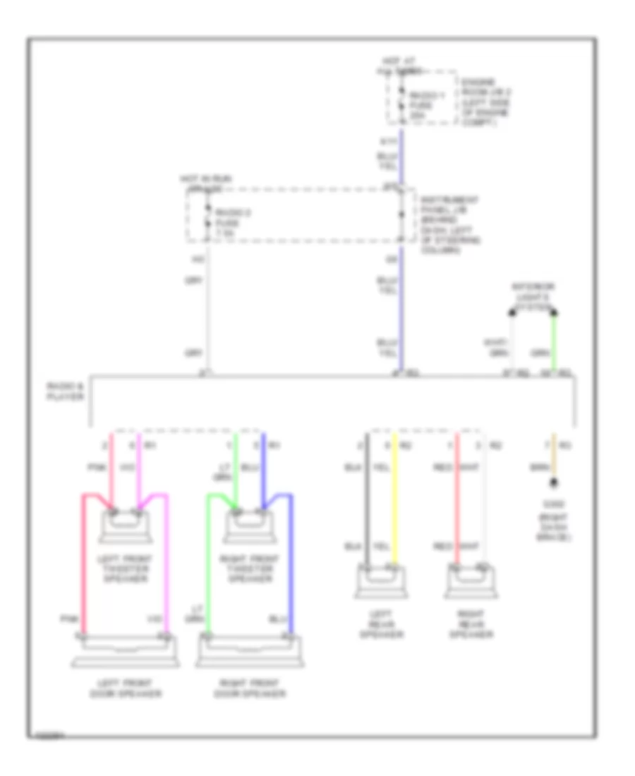 Radio Wiring Diagrams, without Amplifier for Toyota Camry Solara SE 1999