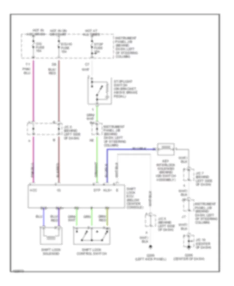 Shift Interlock Wiring Diagram for Toyota Camry Solara SE 1999