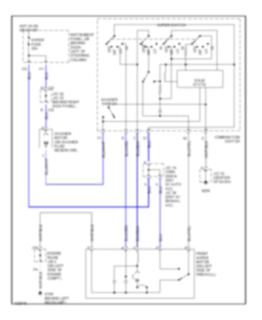 WiperWasher Wiring Diagram for Toyota Camry Solara SE 1999