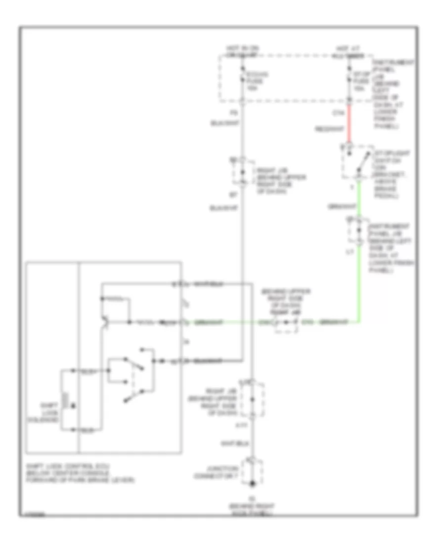 Shift Interlock Wiring Diagram for Toyota Corolla CE 2003