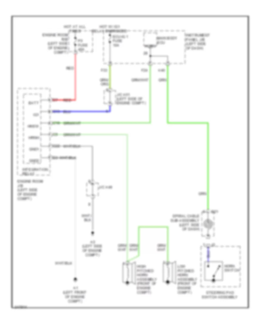 Horn Wiring Diagram for Toyota Sienna LE 2011