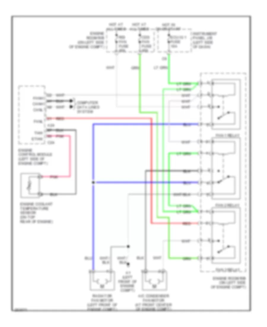 2.4L, Cooling Fan Wiring Diagram, Except Hybrid for Toyota Camry 2009
