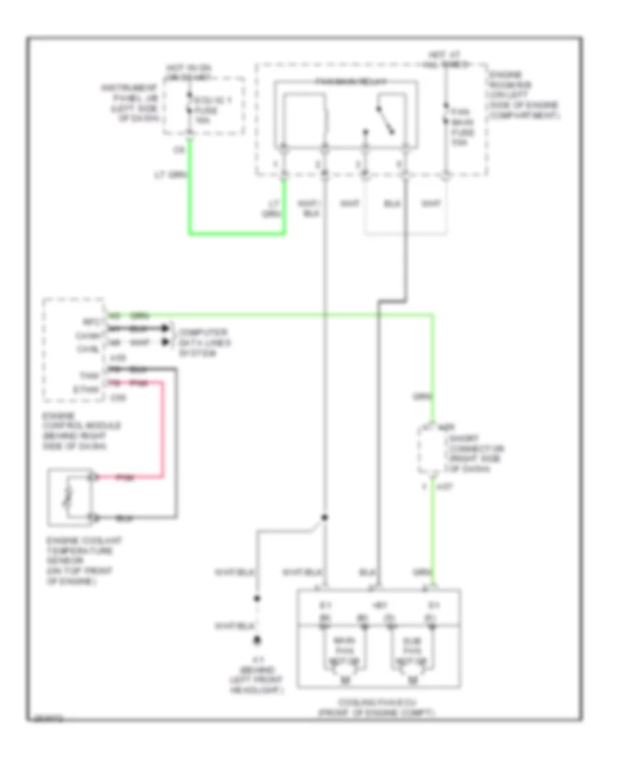 3.5L, Cooling Fan Wiring Diagram, Except Hybrid for Toyota Camry 2009