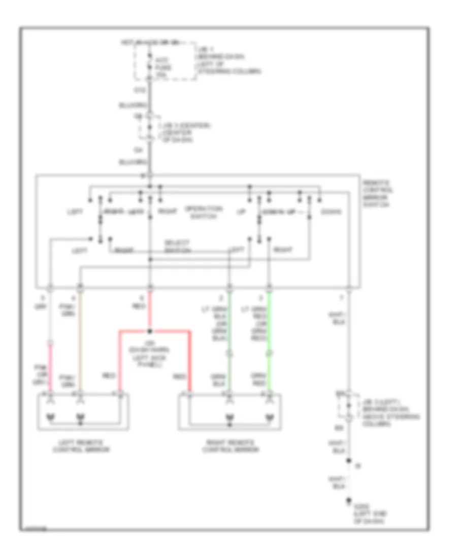 Power Mirror Wiring Diagram for Toyota Tacoma PreRunner 2001