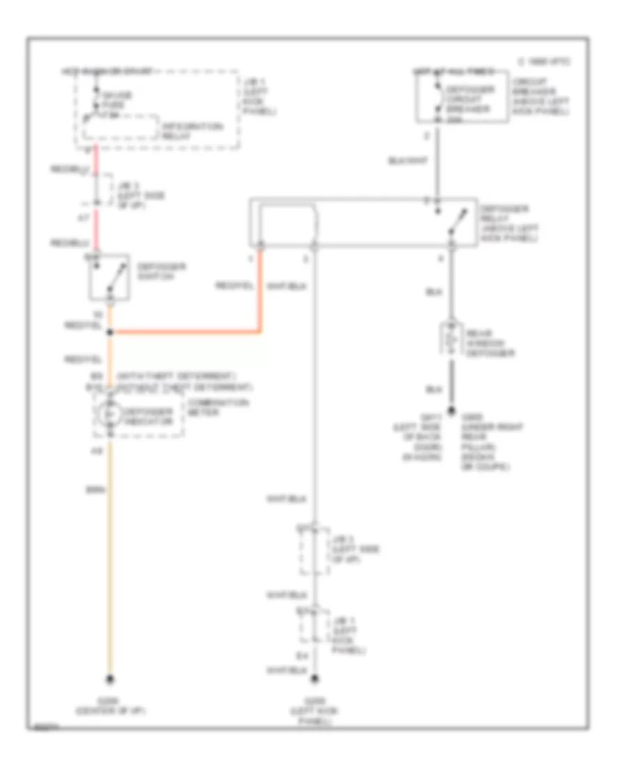 Defogger Wiring Diagram for Toyota Corolla DX 1992