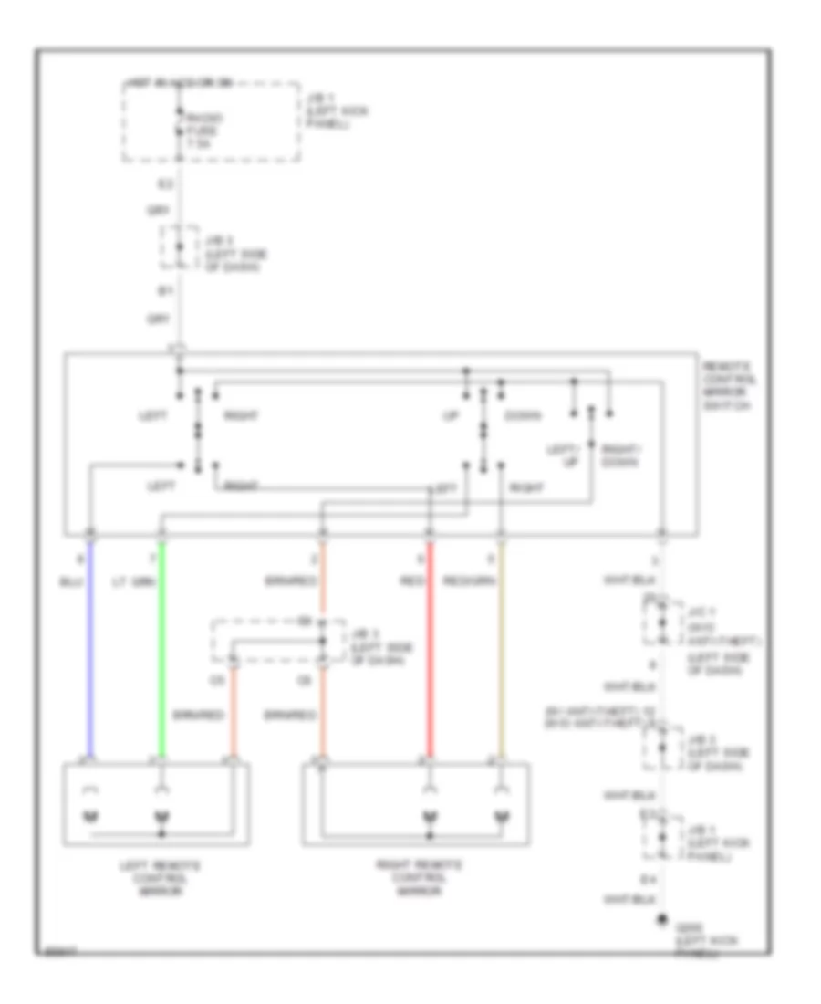 Power Mirror Wiring Diagram for Toyota Corolla DX 1992