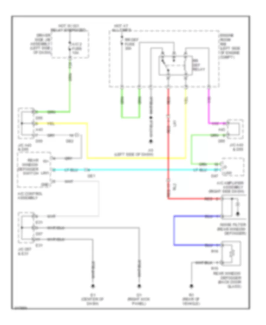 Rear Defogger Wiring Diagram for Toyota Venza XLE 2013